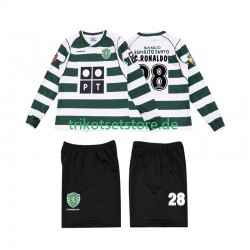 Sporting CP Cristiano Ronaldo 28 Retro 2001 2003 Kinder Trikotset Heim Langarm