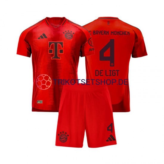 FC Bayern München Matthijs de Ligt 4 2024-2025 Kinder Trikotset Heim Rot Kurzarm