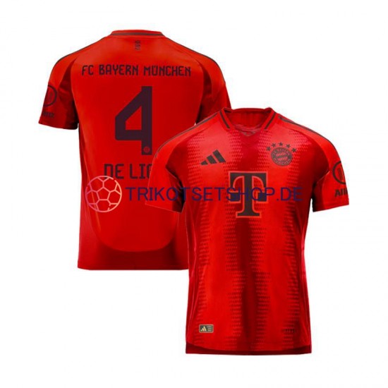 FC Bayern München Matthijs de Ligt 4 2024-2025 Herren Trikot Heim Rot Kurzarm