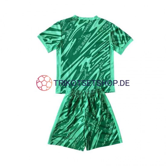 Brasilien Torwart 2024 Kinder Trikotset Ausweich Grün Kurzarm