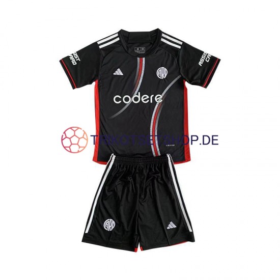 River Plate 2024-2025 Kinder Trikotset Ausweich Schwarz Kurzarm