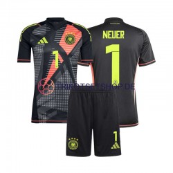 Deutschland Torwart Manuel Neuer 1 Euro 2024 Kinder Trikotset Heim Schwarz Kurzarm