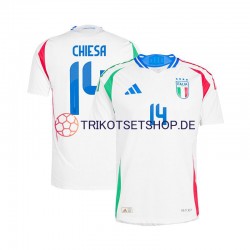 Italien Chiesa 14 Euro 2024 Herren Trikot Auswärts Weiß Kurzarm