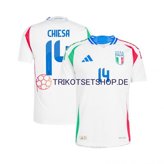 Italien Chiesa 14 Euro 2024 Herren Trikot Auswärts Weiß Kurzarm