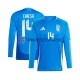 Italien Chiesa 14 Euro 2024 Herren Trikot Heim Blau Langarm