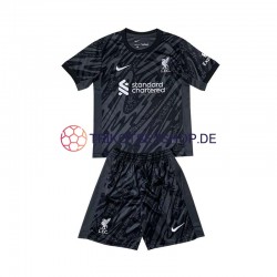Liverpool Torwart 2024-2025 Kinder Trikotset Heim Schwarz Kurzarm