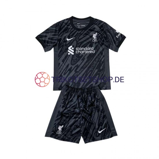 Liverpool Torwart 2024-2025 Kinder Trikotset Heim Schwarz Kurzarm