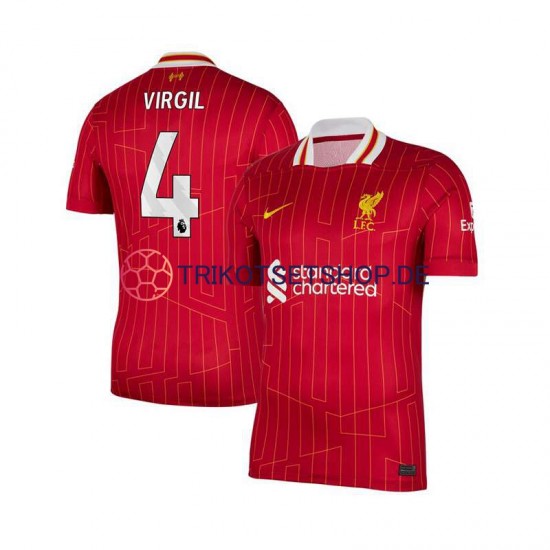 Liverpool Virgil van Dijk 4 2024-2025 Herren Trikot Heim Rot Kurzarm