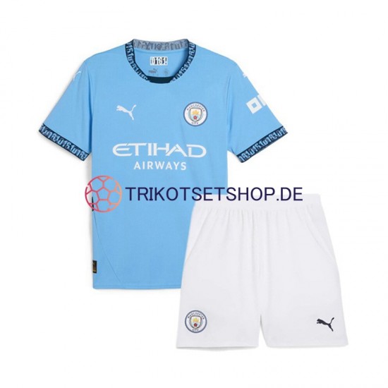 Manchester City 2024-2025 Kinder Trikotset Heim Blau Kurzarm