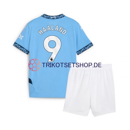 Manchester City Erling Haaland 9 2024-2025 Kinder Trikotset Heim Blau Kurzarm