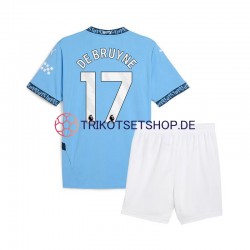 Manchester City Kevin De Bruyne 17 2024-2025 Kinder Trikotset Heim Blau Kurzarm