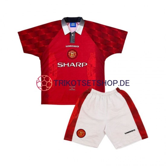 Manchester United Retro 1996 Kinder Trikotset Heim Kurzarm