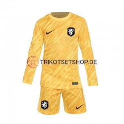 Niederlande Torwart Euro 2024 Kinder Trikotset Auswärts Langarm