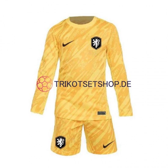 Niederlande Torwart Euro 2024 Kinder Trikotset Auswärts Langarm