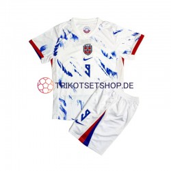 Norwegen Erling Haaland 9 2024 Kinder Trikotset Auswärts Kurzarm