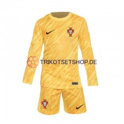 Portugal Torwart Euro 2024 Kinder Trikotset Heim Gelb Langarm