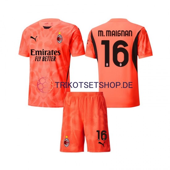 AC Mailand Torwart Mike Maignan 16 2024-2025 Kinder Trikotset Viertes Kurzarm