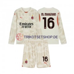 AC Mailand Torwart Mike Maignan 16 2024-2025 Kinder Trikotset Ausweich Langarm
