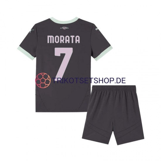 AC Mailand Morata 7 2024-2025 Kinder Trikotset Ausweich Kurzarm
