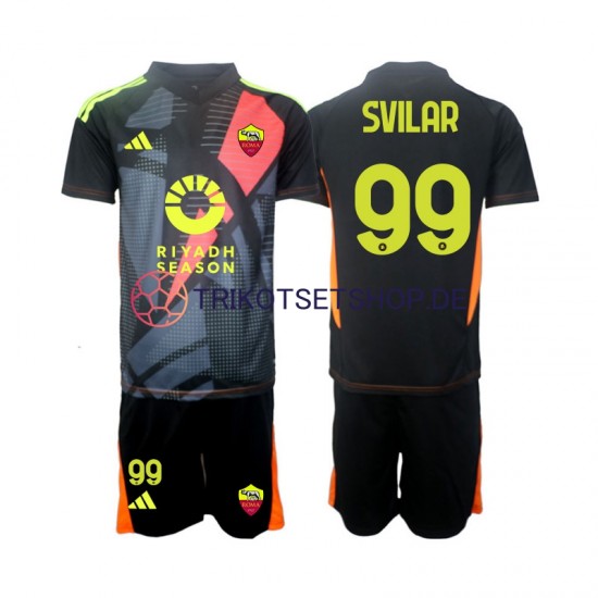 AS Rom Torwart Mile Svilar 99 2024-2025 Kinder Trikotset Heim Kurzarm
