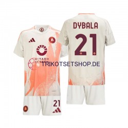 AS Rom Paulo Dybala 21 2024-2025 Kinder Trikotset Auswärts Kurzarm