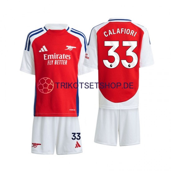 Arsenal Calafiori 33 2024-2025 Kinder Trikotset Heim Kurzarm