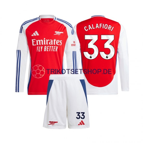 Arsenal Riccardo Calafiori 33 2024-2025 Kinder Trikotset Heim Langarm