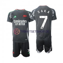 Arsenal Saka 7 2024-2025 Kinder Trikotset Auswärts Kurzarm