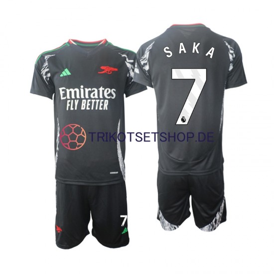 Arsenal Saka 7 2024-2025 Kinder Trikotset Auswärts Kurzarm