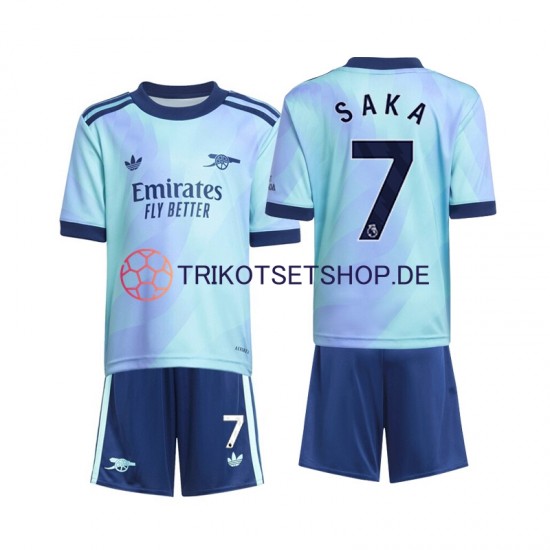 Arsenal Saka 7 2024-2025 Kinder Trikotset Ausweich Kurzarm