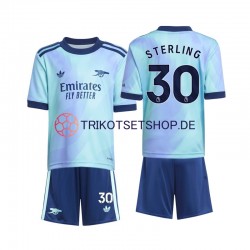 Arsenal Sterling 30 2024-2025 Kinder Trikotset Ausweich Kurzarm