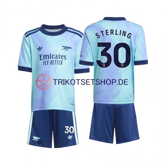 Arsenal Sterling 30 2024-2025 Kinder Trikotset Ausweich Kurzarm