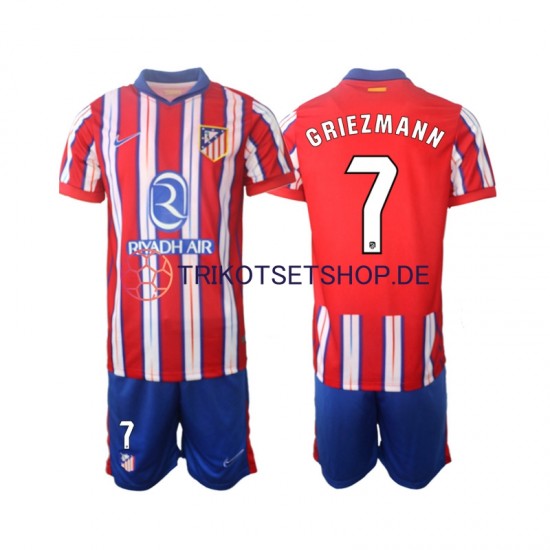 Atlético Madrid Griezmann 7 2024-2025 Kinder Trikotset Heim Kurzarm