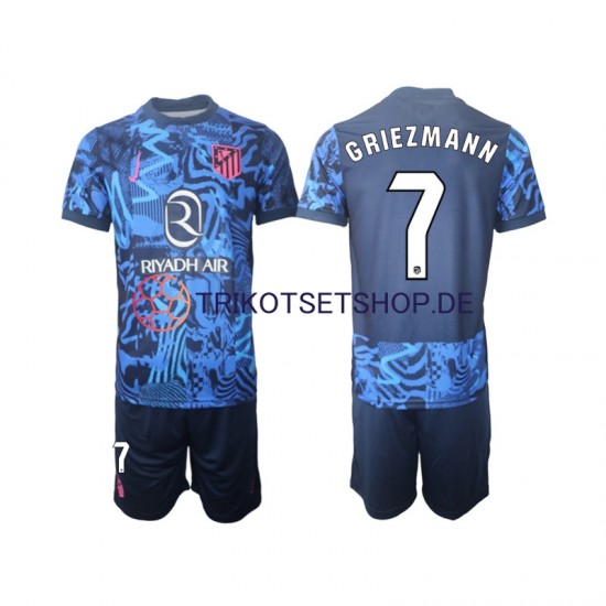 Atlético Madrid Griezmann 7 2024-2025 Kinder Trikotset Ausweich Kurzarm