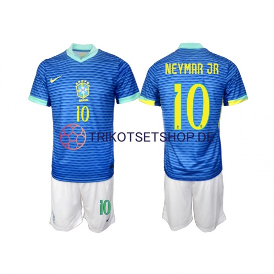 Brasilien Neymar JR 10 2024 Kinder Trikotset Auswärts Kurzarm