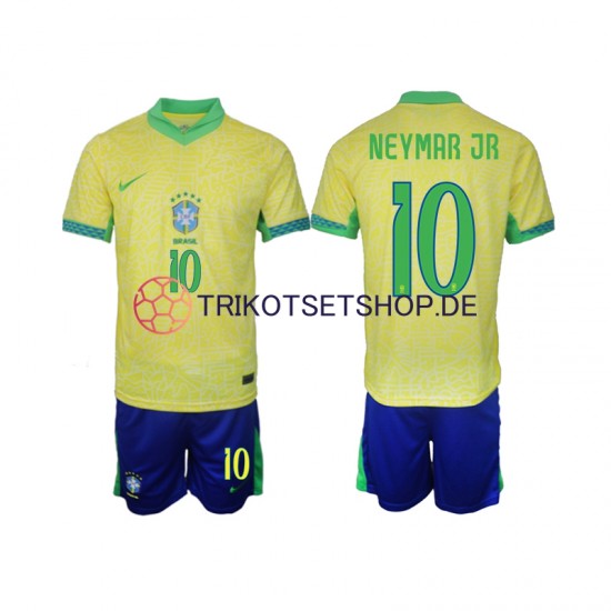 Brasilien Neymar JR 10 2024 Kinder Trikotset Heim Kurzarm