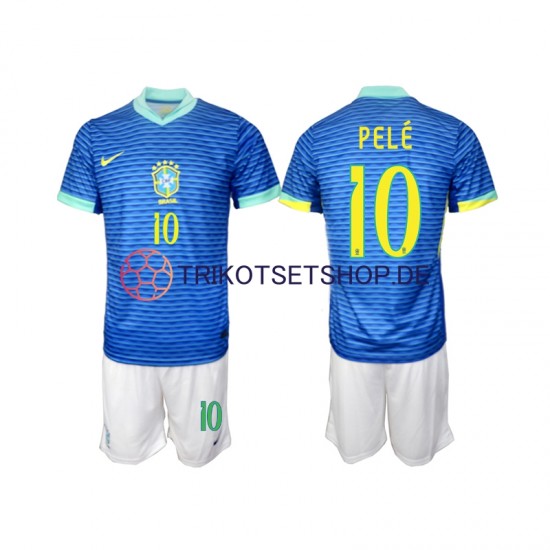 Brasilien PELE 10 2024 Kinder Trikotset Auswärts Kurzarm
