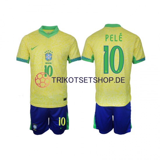 Brasilien PELE 10 2024 Kinder Trikotset Heim Kurzarm