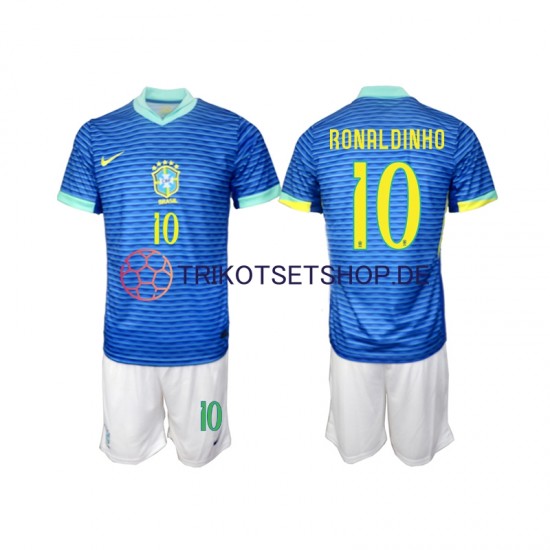 Brasilien Ronaldinho 10 2024 Kinder Trikotset Auswärts Kurzarm