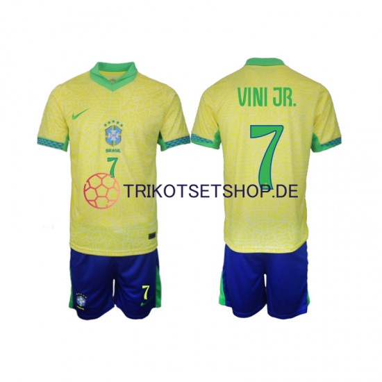 Brasilien VINI JR 7 2024 Kinder Trikotset Heim Kurzarm