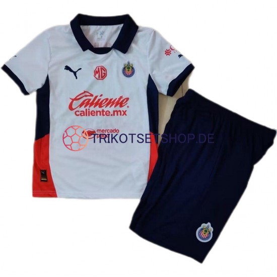 Deportivo Guadalajara 2024-2025 Kinder Trikotset Auswärts Kurzarm
