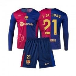 FC Barcelona Frenkie de Jong 21 2024-2025 Kinder Trikotset Heim Langarm