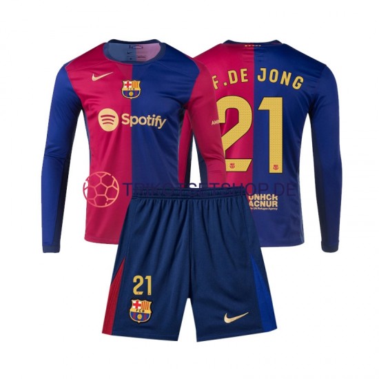 FC Barcelona Frenkie de Jong 21 2024-2025 Kinder Trikotset Heim Langarm