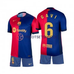 FC Barcelona Gavi 6 2024-2025 Kinder Trikotset Heim Kurzarm