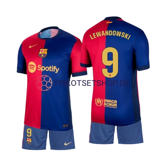 FC Barcelona Lewandowski 9 2024-2025 Kinder Trikotset Heim Kurzarm