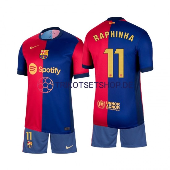FC Barcelona Raphinha 11 2024-2025 Kinder Trikotset Heim Kurzarm