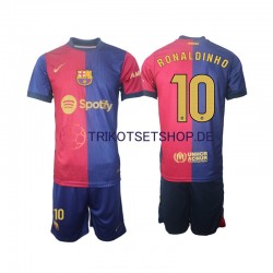 FC Barcelona Ronaldinho 10 2024-2025 Kinder Trikotset Heim Langarm