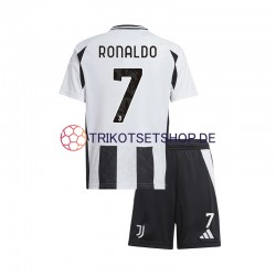 Juventus Turin Cristiano Ronaldo 7 2024-2025 Kinder Trikotset Heim Kurzarm