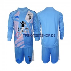 Juventus Turin Torwart 2024-2025 Kinder Trikotset Heim Blau Langarm