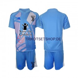 Juventus Turin Torwart 2024-2025 Kinder Trikotset Heim Blau Kurzarm